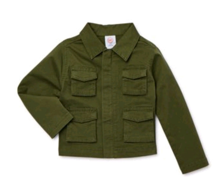Olive Utility Jacket - SWEATER - Kids Jacket - Jacket