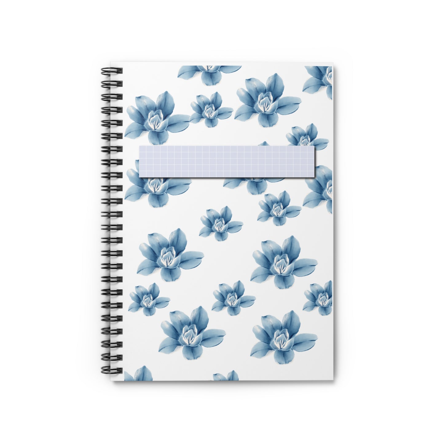 Blue Floral Spiral Notebook - Ruled Lines, Ideal for Journaling, Note Taking, School Supplies, Gifts for Teachers