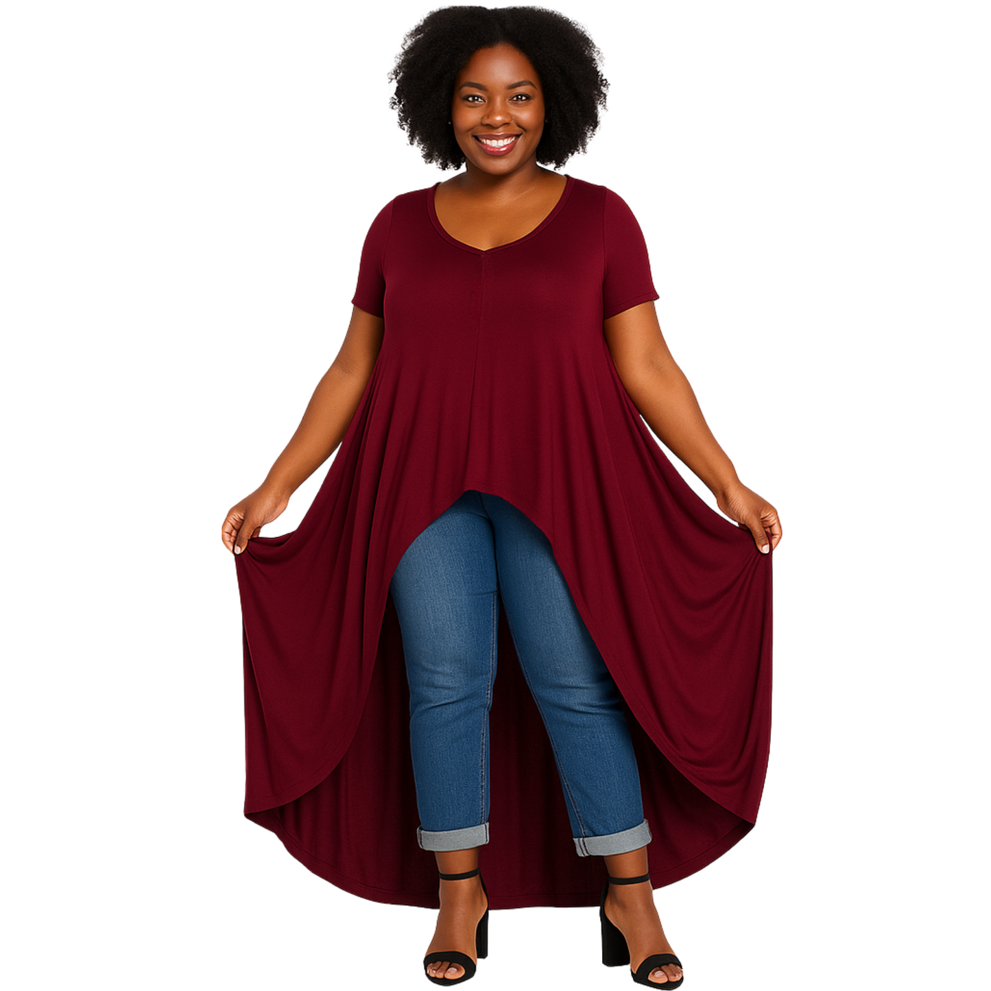 Plus Size High-Low Maxi Top