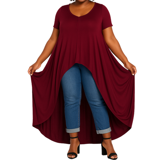 Plus Size High-Low Maxi Top