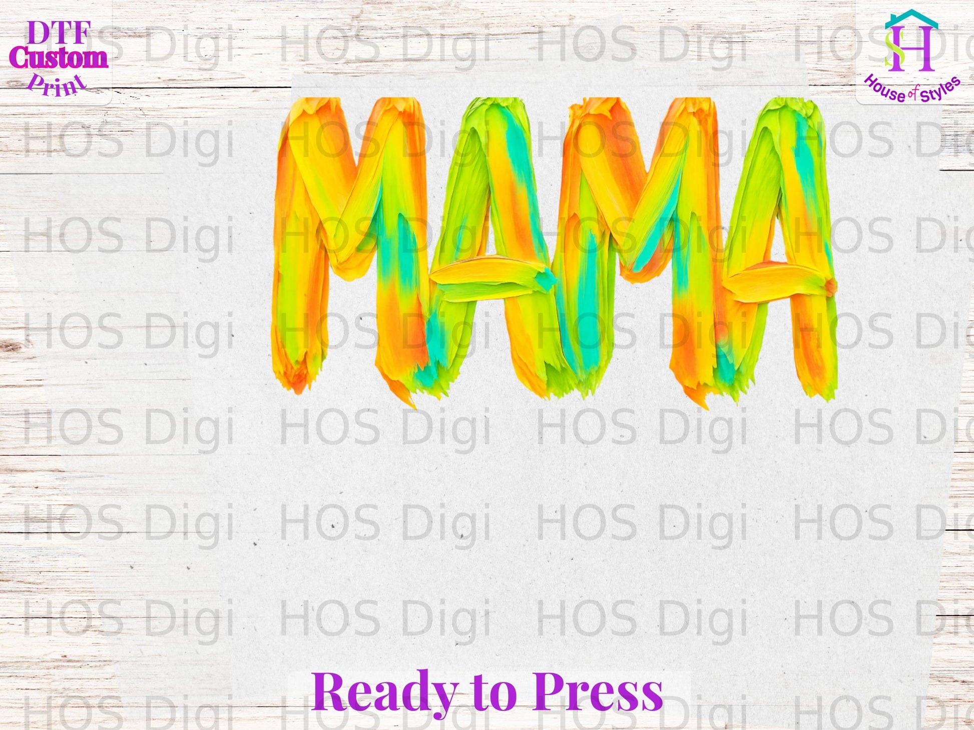 MAMA text with orange, yellow, and green paint strokes, "Ready to Press" below.