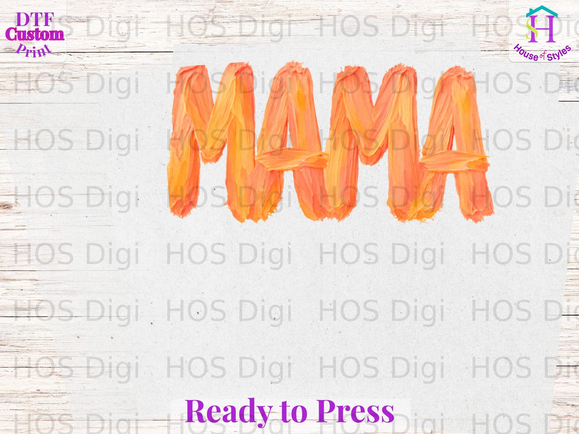 Orange and yellow "MAMA" text with "Ready to Press" below.