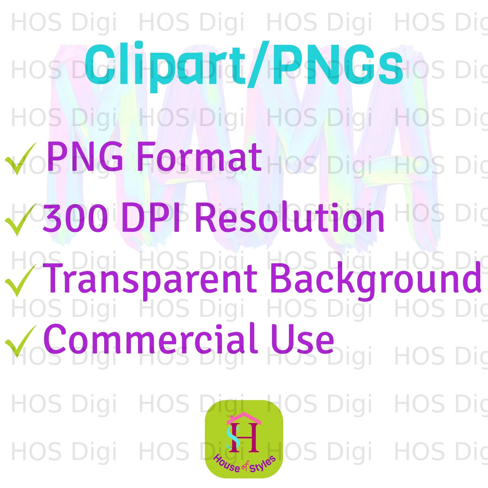 Clipart and PNGs with transparent background and 300 DPI resolution.
