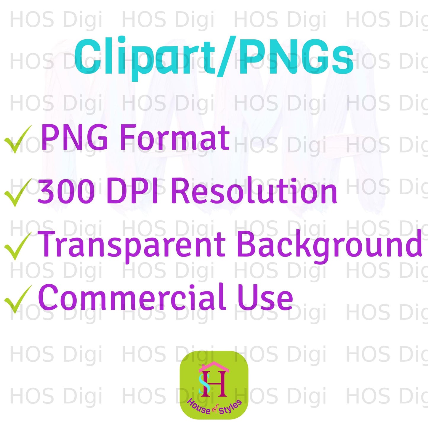 Clipart PNG, 300 DPI, transparent, commercial use with House of Styles logo.