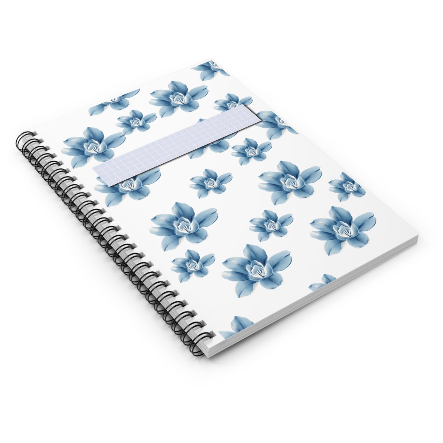 Blue Floral Spiral Notebook - Ruled Lines, Ideal for Journaling, Note Taking, School Supplies, Gifts for Teachers