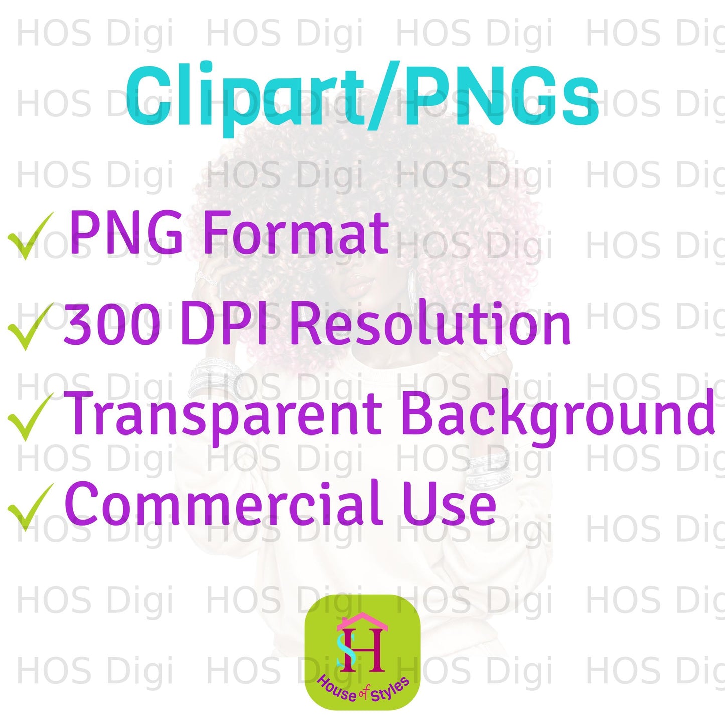 Clipart PNG with checklist for format, resolution, and usage.