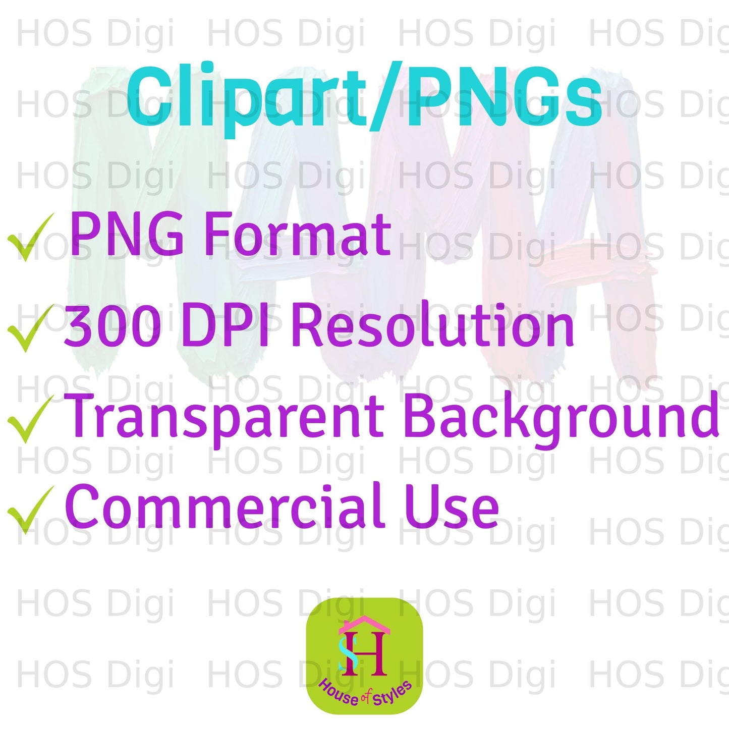 Clipart/PNGs with format, resolution, background, and usage details.