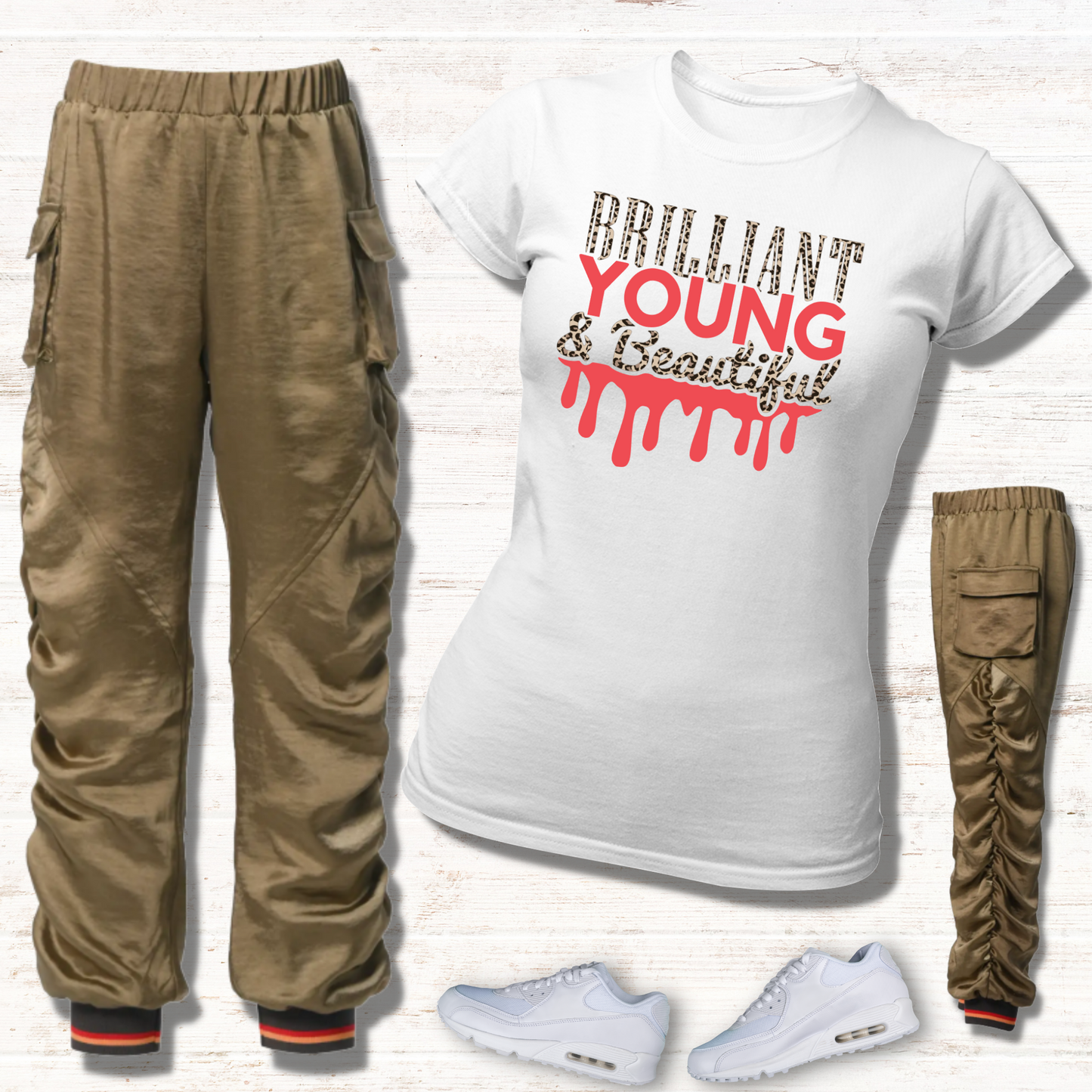 Shimmery Ruched Jogger