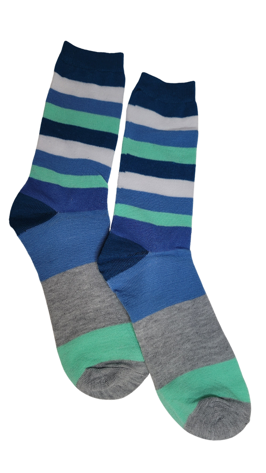 Summer Blues Thick Line Sock